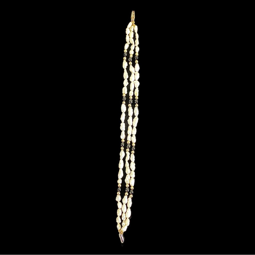 14 karat gold, delicate stone bracelet - Picture 2 of 6
